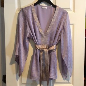Badgley Mischka lavender and gold tunic.
